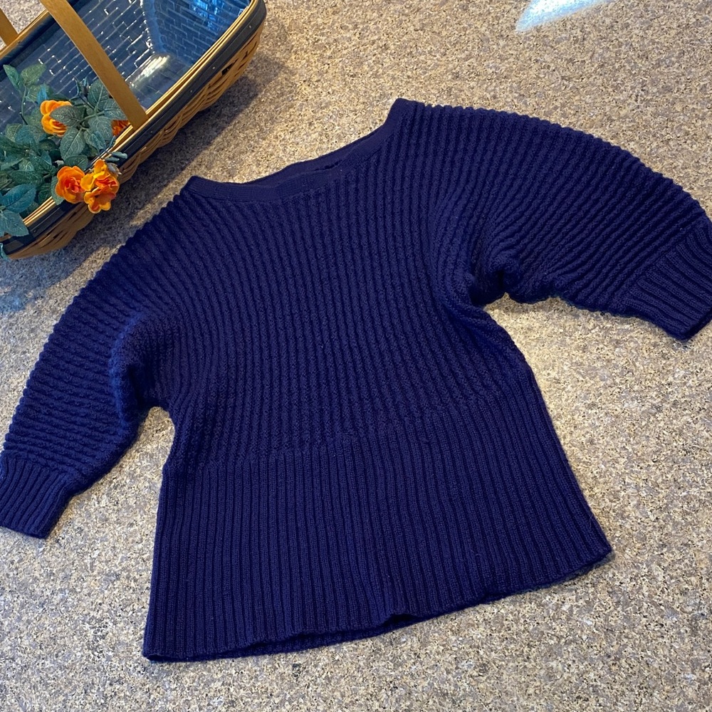 Knit Sweater Brand and Size Tag was Cut Out See Rough Measurements Maybe Purple?
